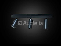 6 x gu10 opbouwspot armatuur – 3 draaibare spots – ip20 – zwart