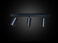 6 x gu10 opbouwspot armatuur – 3 draaibare spots – ip20 – zwart - afbeelding 3 van  4