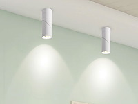 6 x gu10 opbouwspot armatuur cilinder zand wit draaibaar - afbeelding 4 van  6