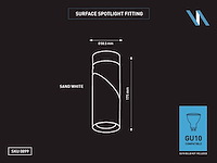 6 x gu10 opbouwspot armatuur cilinder zand wit draaibaar - afbeelding 6 van  6