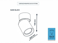 6 x gu10 opbouwspot armatuur cilinder zand wit en zwart draaibaar - afbeelding 5 van  5