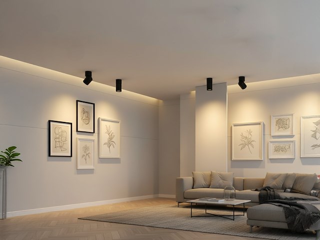 6 x gu10 opbouwspot armatuur cilinder zand zwart draaibaar - afbeelding 2 van  7