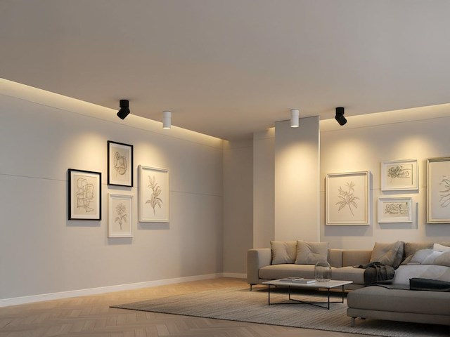 6 x gu10 opbouwspot armatuur cilinder zand zwart draaibaar - afbeelding 4 van  7