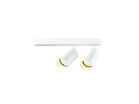 6 x gu10 opbouwspot armatuur dubbel cilinder zand wit draaibaar - afbeelding 1 van  2