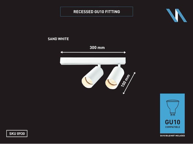 6 x gu10 opbouwspot armatuur dubbel cilinder zand wit draaibaar - afbeelding 2 van  2