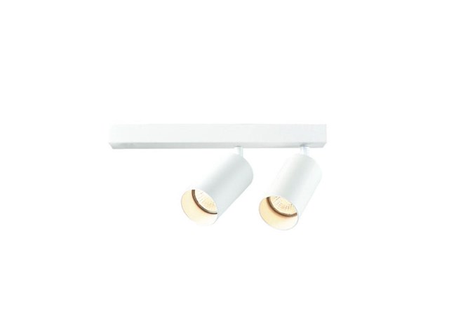 6 x gu10 opbouwspot armatuur dubbel cilinder zand wit draaibaar - afbeelding 1 van  2