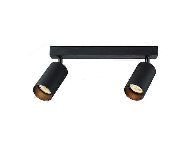 6 x gu10 opbouwspot armatuur dubbel cilinder zand zwart draaibaar - afbeelding 1 van  5