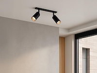 6 x gu10 opbouwspot armatuur dubbel cilinder zand zwart draaibaar - afbeelding 2 van  5