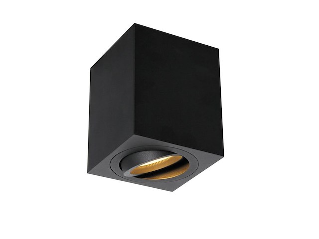 6 x gu10 opbouwspot armatuur rechthoekig zwart kantelbaar 8,4cm - afbeelding 1 van  3