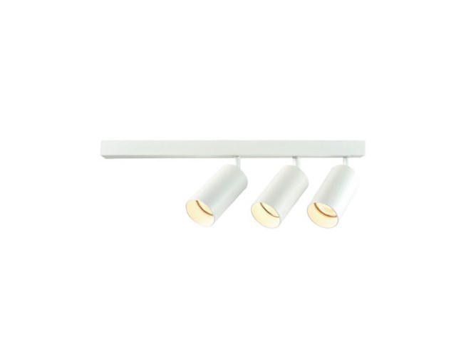 6 x gu10 opbouwspot armatuur triple cilinder zand wit draaibaar - afbeelding 1 van  2