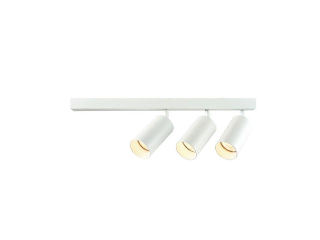 6 x gu10 opbouwspot armatuur triple cilinder zand wit draaibaar - afbeelding 1 van  2