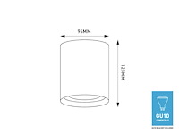 6 x gu10 opbouwspot armatuur zwart kantelbaar 12,5cm - afbeelding 7 van  7