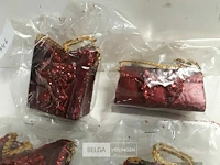 6 x hangdeco handtas bordeaux 7 cm - afbeelding 3 van  3