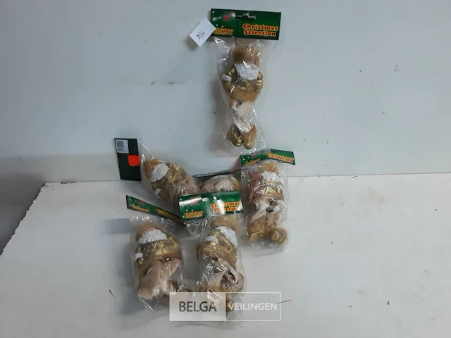 6 x hangdeco kerstman met losse benen - afbeelding 1 van  3