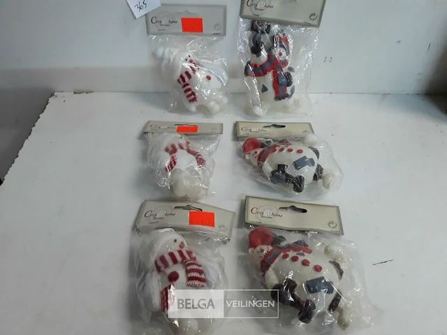 6 x hangdeco sneeuwman pvc 2 assorti - afbeelding 2 van  3