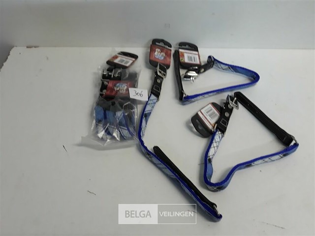 6 x honden halsband blauw 50 cm x 15 mm - afbeelding 1 van  3