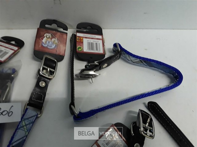 6 x honden halsband blauw 50 cm x 15 mm - afbeelding 3 van  3