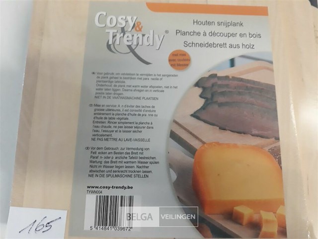 6 x houten snijplank 18 x 32 cm met mes - afbeelding 3 van  3