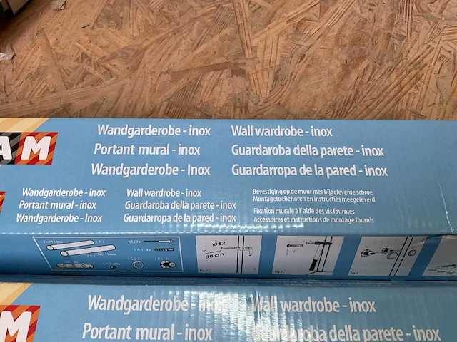6 x inox wandgarderobe - afbeelding 3 van  4