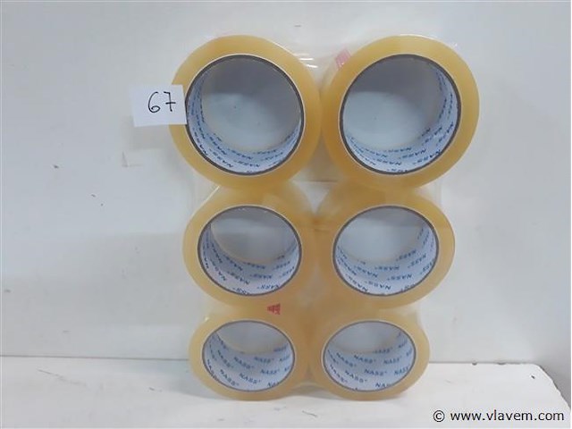 6 x inpakkleefband 66mm x 50 m - afbeelding 1 van  2