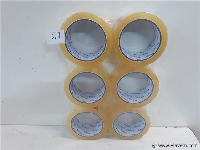 6 x inpakkleefband 66mm x 50 m - afbeelding 1 van  2