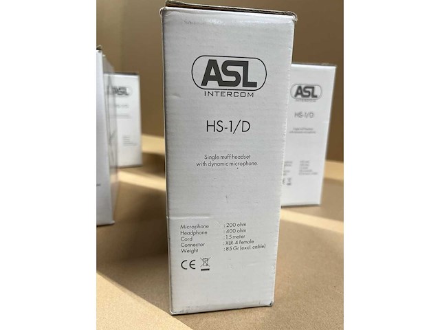6 x intercom asl hs-1/d headset single ear w/dynamic mic - afbeelding 3 van  3
