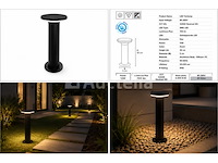 6 x led buiten sokkel lamp – 12w – 4200k neutraal wit - zwart – ip65 – dexter-2 - afbeelding 4 van  5