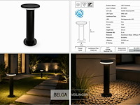 6 x led buiten sokkel lamp – 12w – 4200k neutraal wit - zwart – ip65 – dexter-2 - afbeelding 6 van  6