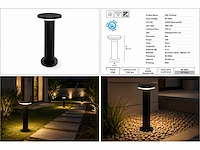 6 x led buiten sokkel lamp – 12w – 4200k neutraal wit - zwart – ip65 – dexter-2 - afbeelding 2 van  10