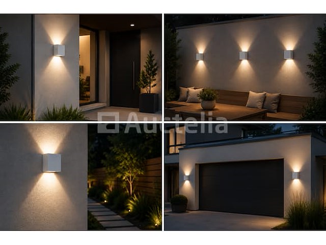 6 x led buiten wandlamp – 4w – 4200k neutraal wit - wit – ip65 – sekoya - afbeelding 2 van  5