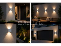 6 x led buiten wandlamp – 4w – 4200k neutraal wit - wit – ip65 – sekoya - afbeelding 2 van  5