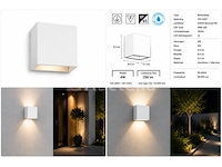 6 x led buiten wandlamp – 4w – 4200k neutraal wit - wit – ip65 – sekoya - afbeelding 5 van  5