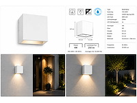 6 x led buiten wandlamp – 4w – 4200k neutraal wit - wit – ip65 – sekoya - afbeelding 5 van  13