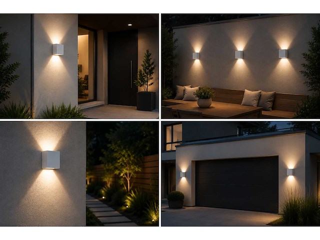 6 x led buiten wandlamp – 4w – 4200k neutraal wit - wit – ip65 – sekoya - afbeelding 7 van  13