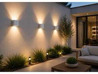 6 x led buiten wandlamp – 4w – 4200k neutraal wit - wit – ip65 – sekoya