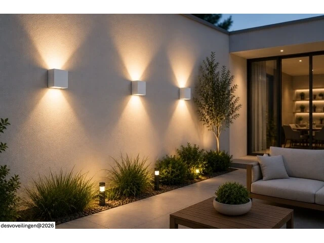 6 x led buiten wandlamp – 4w – 4200k neutraal wit - wit – ip65 – sekoya - afbeelding 2 van  6