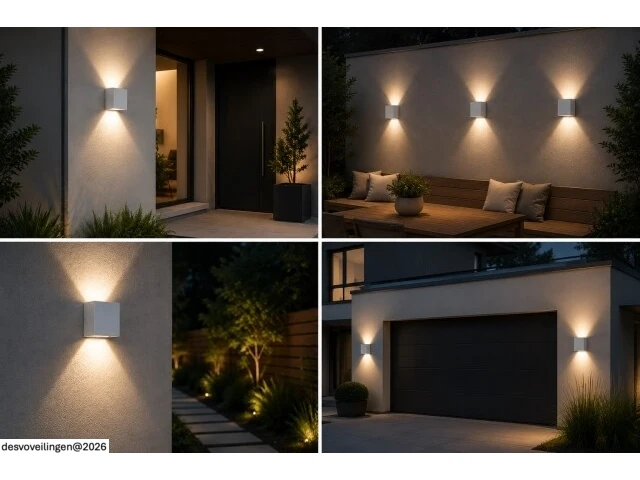 6 x led buiten wandlamp – 4w – 4200k neutraal wit - wit – ip65 – sekoya - afbeelding 4 van  6
