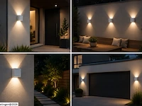 6 x led buiten wandlamp – 4w – 4200k neutraal wit - wit – ip65 – sekoya - afbeelding 4 van  6