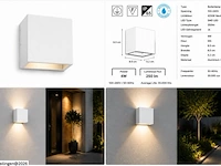 6 x led buiten wandlamp – 4w – 4200k neutraal wit - wit – ip65 – sekoya - afbeelding 6 van  6