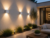 6 x led buiten wandlamp – 4w – 4200k neutraal wit - wit – ip65 – sekoya - afbeelding 1 van  5