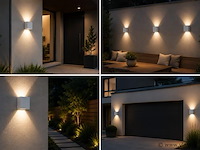 6 x led buiten wandlamp – 4w – 4200k neutraal wit - wit – ip65 – sekoya - afbeelding 3 van  5