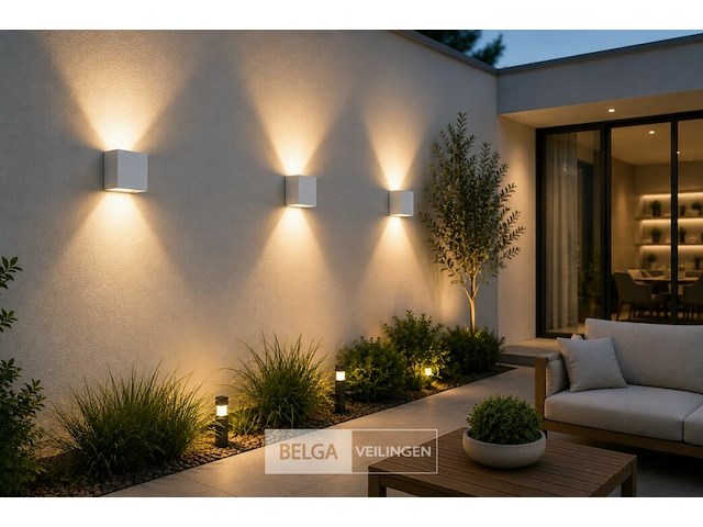 6 x led buiten wandlamp – 4w – 4200k neutraal wit - wit – ip65 – sekoya - afbeelding 2 van  6