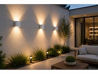 6 x led buiten wandlamp – 4w – 4200k neutraal wit - wit – ip65 – sekoya - afbeelding 1 van  15