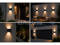 6 x led buiten wandlamp – 4w – 4200k neutraal wit - zwart – ip65 – sekoya - afbeelding 4 van  5