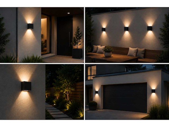 6 x led buiten wandlamp – 4w – 4200k neutraal wit - zwart – ip65 – sekoya - afbeelding 9 van  15
