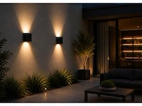 6 x led buiten wandlamp – 4w – 4200k neutraal wit - zwart – ip65 – sekoya