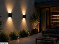 6 x led buiten wandlamp – 4w – 4200k neutraal wit - zwart – ip65 – sekoya - afbeelding 2 van  6