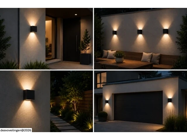 6 x led buiten wandlamp – 4w – 4200k neutraal wit - zwart – ip65 – sekoya - afbeelding 4 van  6