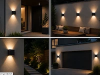 6 x led buiten wandlamp – 4w – 4200k neutraal wit - zwart – ip65 – sekoya - afbeelding 4 van  6
