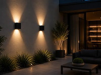 6 x led buiten wandlamp – 4w – 4200k neutraal wit - zwart – ip65 – sekoya - afbeelding 1 van  5